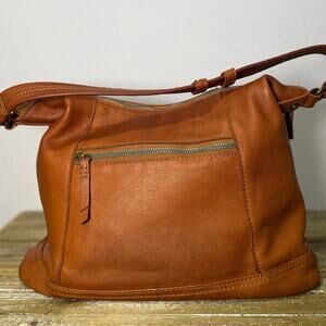 American Leather Co. Bucket Purse Hobo Soft Leather Brown Womens Shoulder Bag